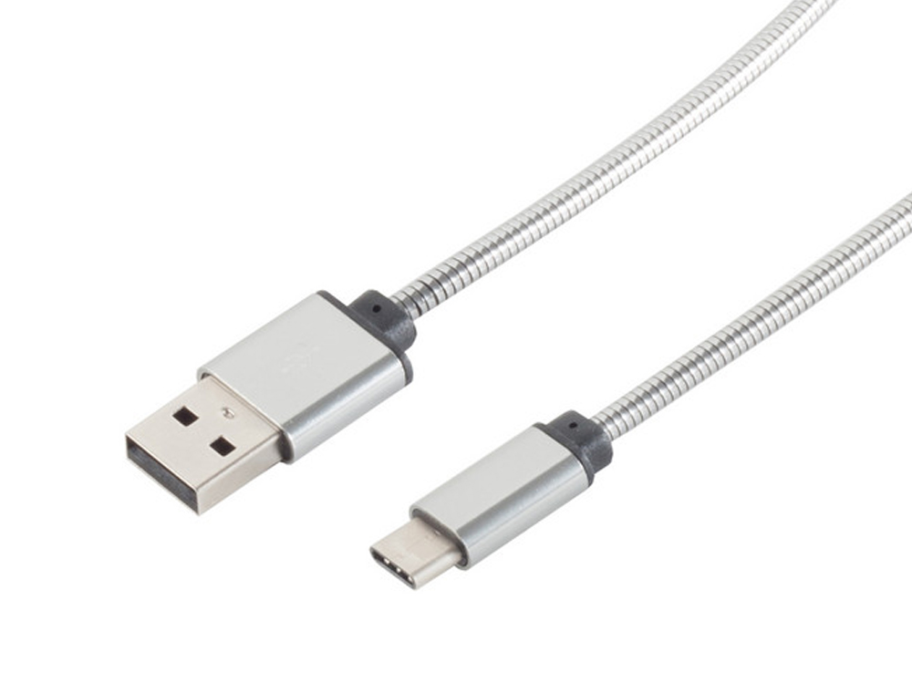 1272-1: USB Ladekabel C Steel silber 1,0m